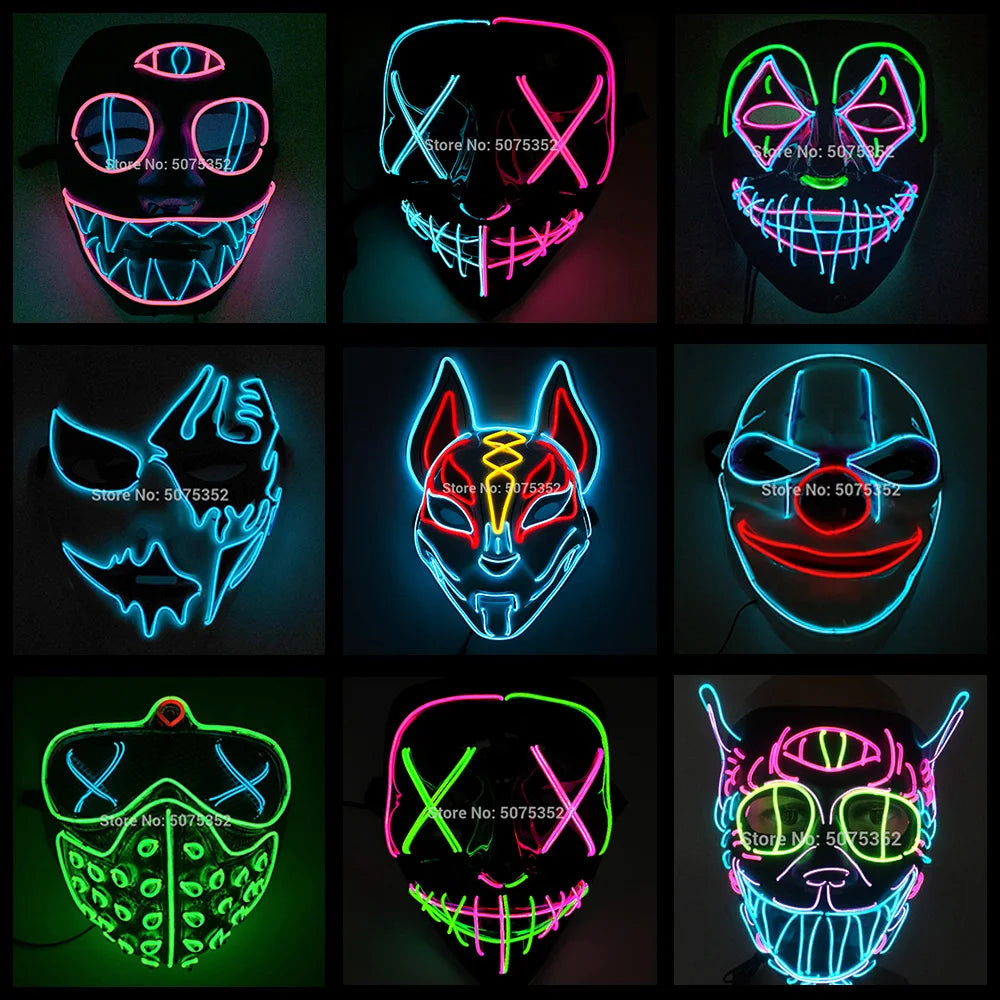 Masque cosplay LED Lumineux