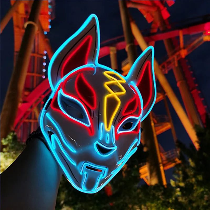 Masque lumineux EL Wire pour cosplay et soirée thème