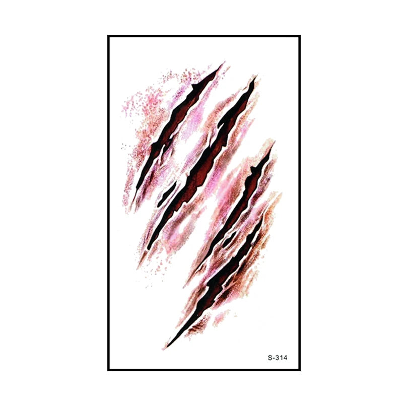 Autocollants de Faux Tatouage Plaie Sanglante Halloween