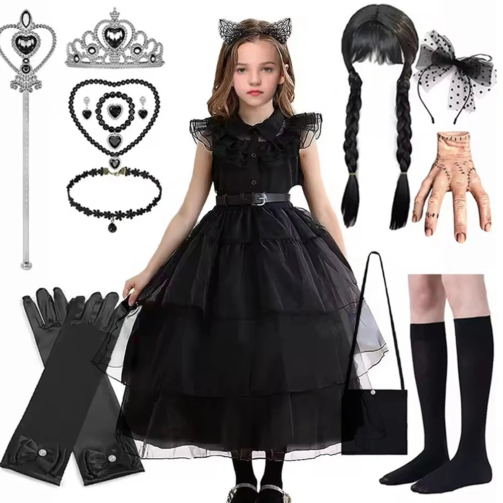 Robe de Bal Gothique Cosplay Famille Adams
