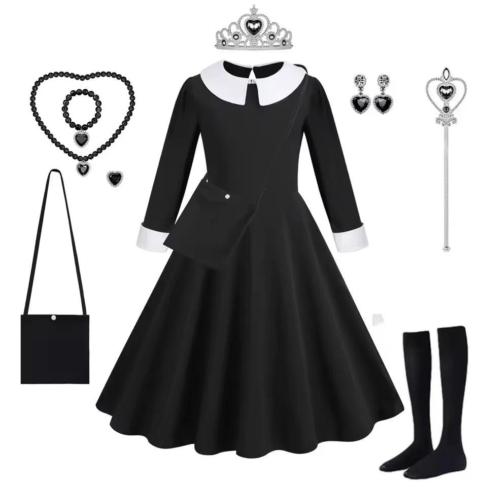 Robe de Bal Gothique Cosplay Famille Adams