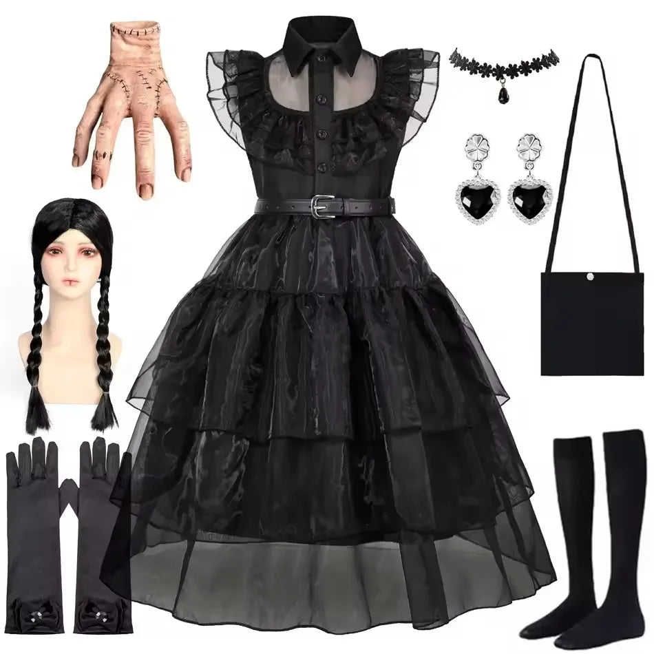 Robe de Bal Gothique Cosplay Famille Adams
