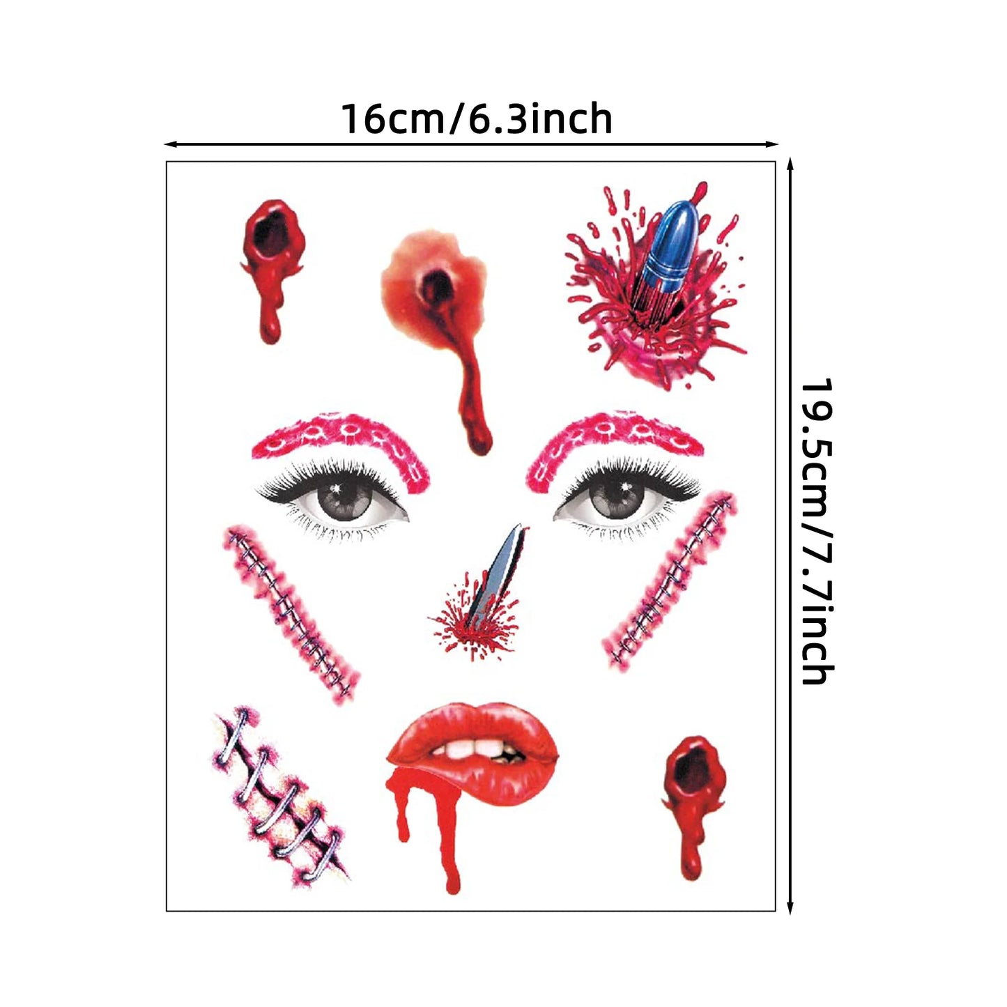 Sticker visage maquillage artistique Halloween