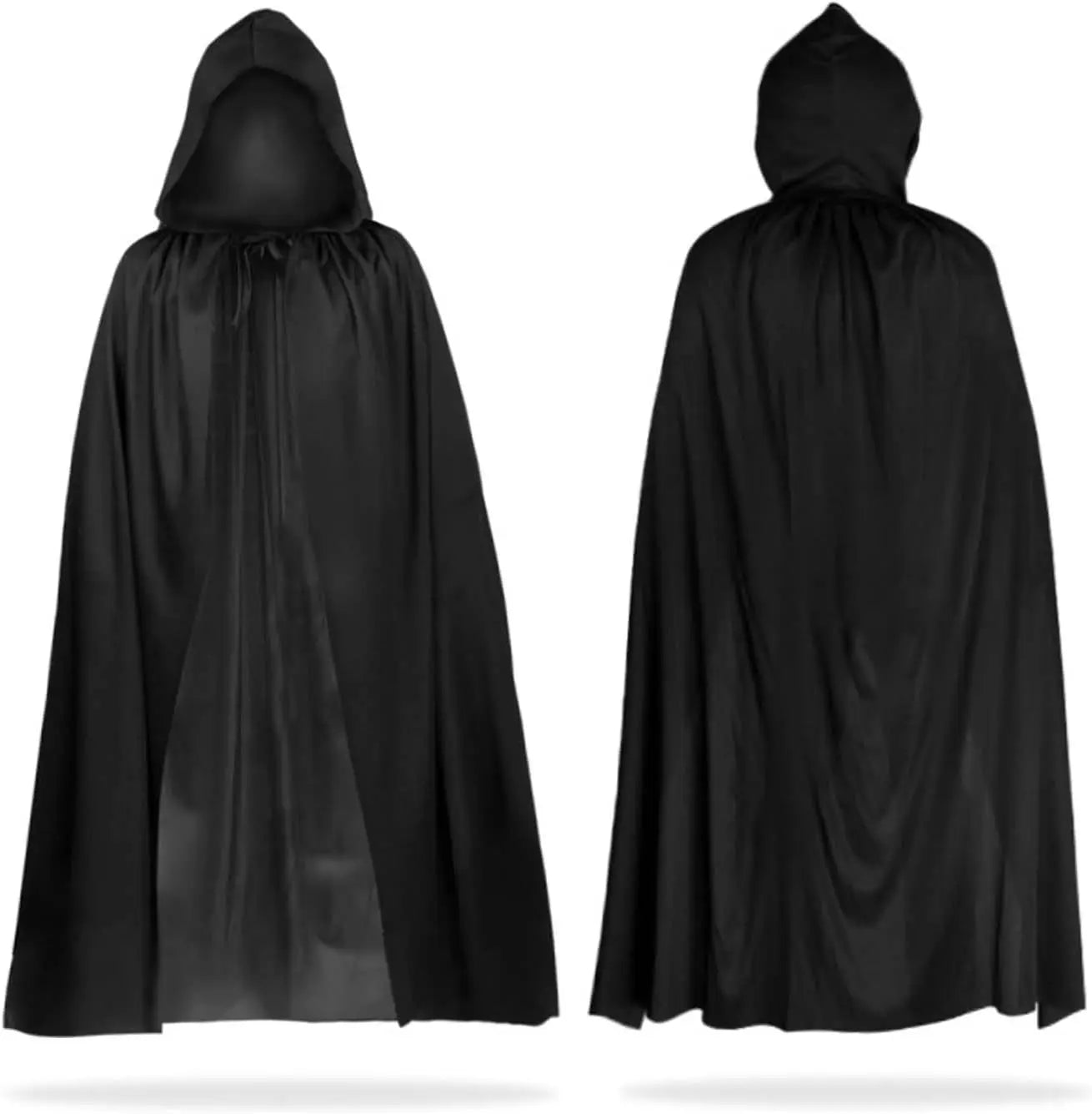 Cape noire Grim Reaper avec hood et yeux rouges