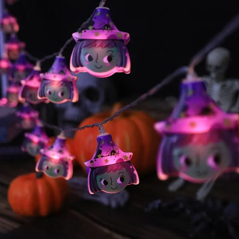 Lumières LED Halloween décoration intérieure squelette et momie
