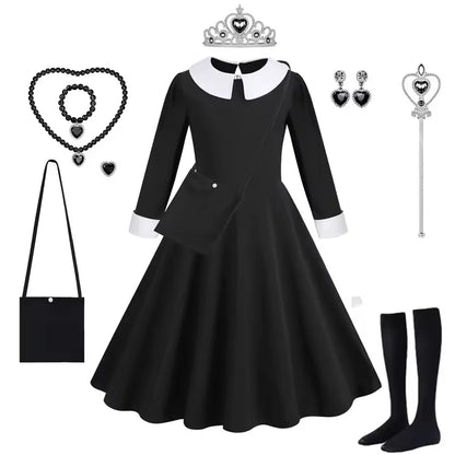 Robe de Bal Gothique Cosplay Famille Adams