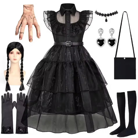 Robe de Bal Gothique Cosplay Famille Adams